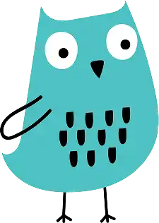 Ilustracja uroczej sowy symbolizującej naukę i ciekawość