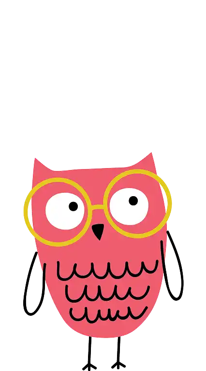 Ilustracja sowy w okularach symbolizująca naukę języka polskiego i angielskiego w Mentivusa